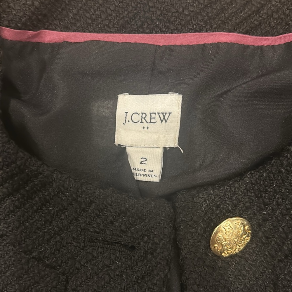 Black J.Crew Lady Jacket with Gold Buttons - Picture 2 of 7